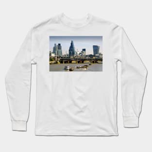 London Cityscape Blackfriars Bridge England Long Sleeve T-Shirt